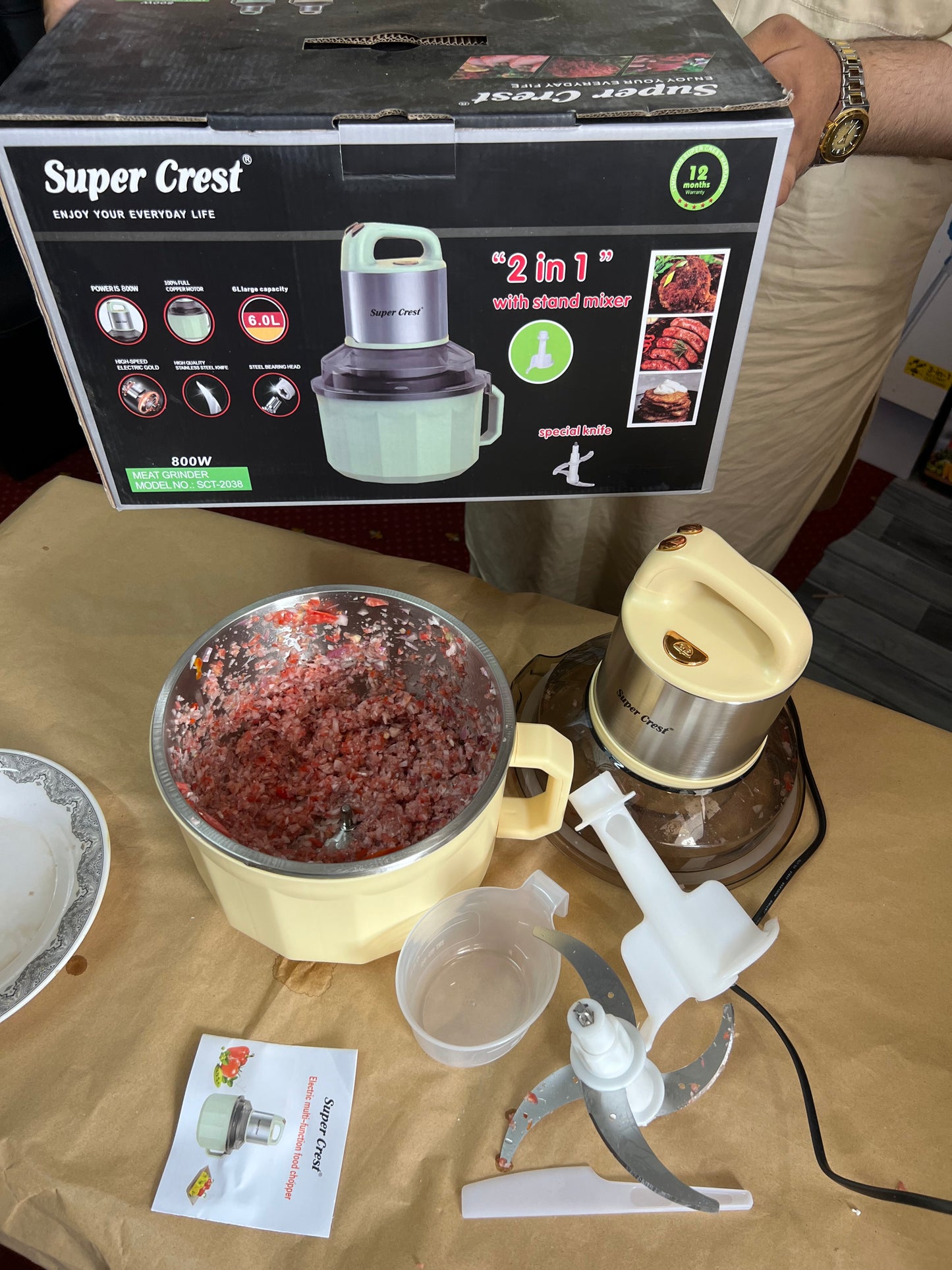 Super Crest Lott imported 2 in 1 Chopper + Stand Mixer