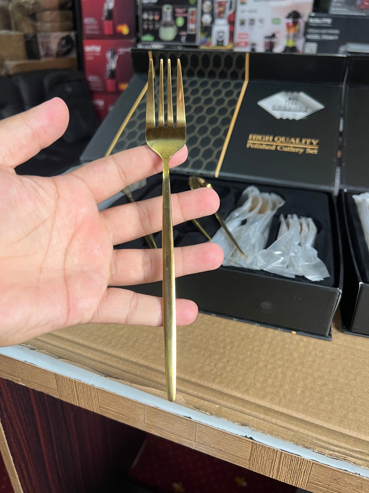 Lot Imported 24 Piece Golden Cutlery set premium Quality