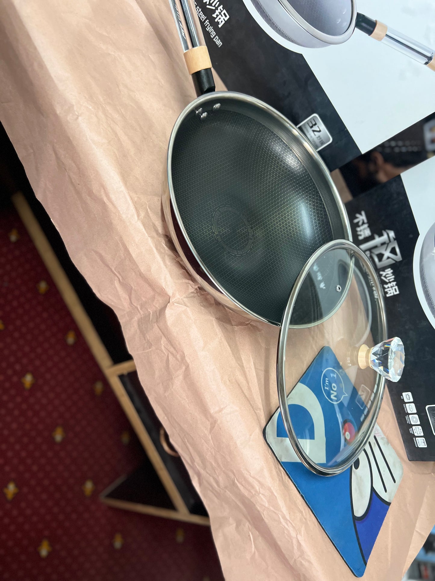 Laser printed Honeycomb . Deep Frypan 32CM