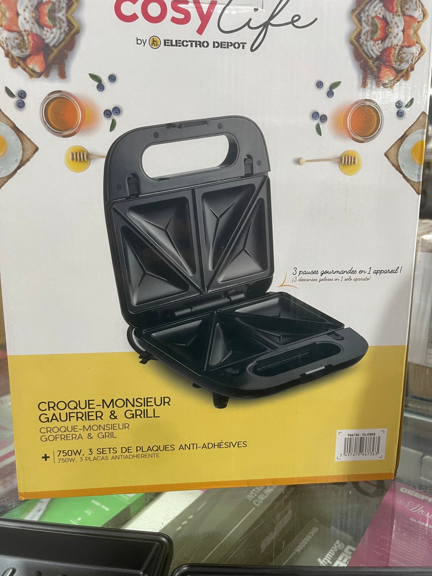 Orginal cosy life 3 in 1 Sandwich maker waffle maker & grill