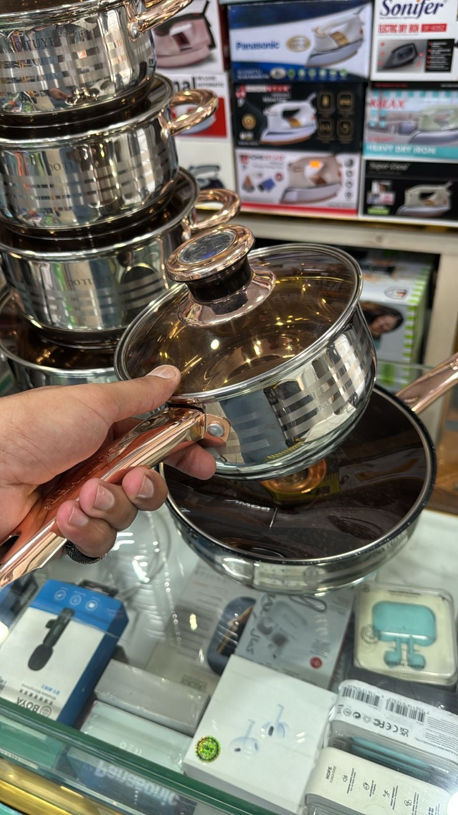 Lott imported 12 pieces cookware set . High Quality capsule Base . Stainless steal