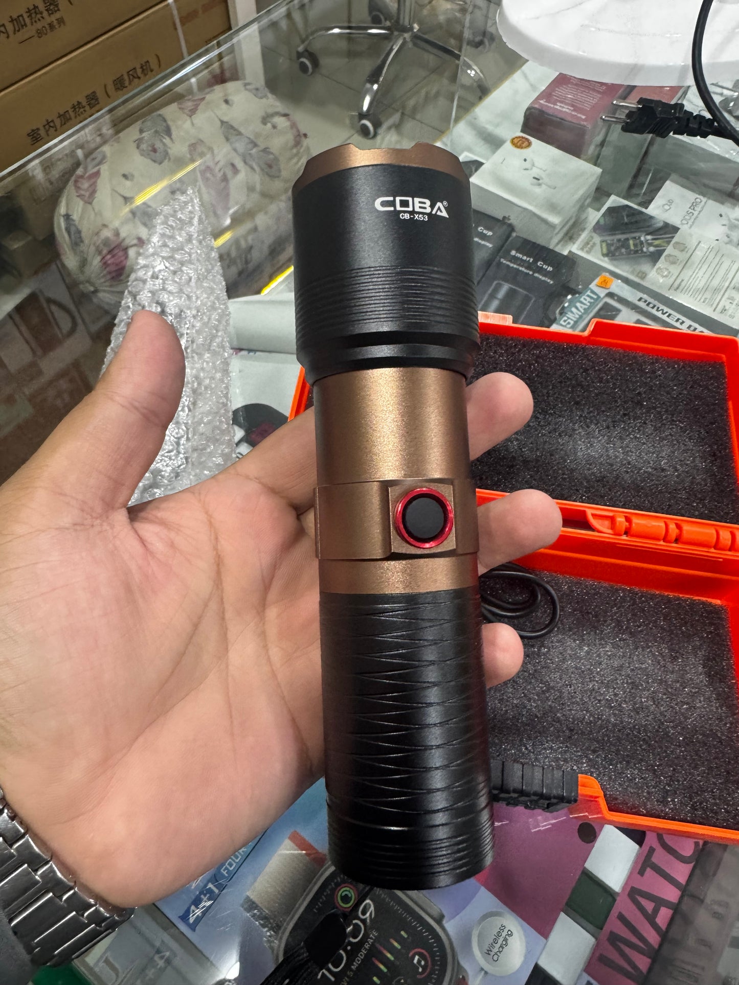 Coba usb charging light . Torch 1 km light range high Quality TG