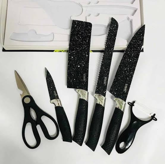 German Lott imported 6 pieces knife set . Anti-bacterial coating. High Quality