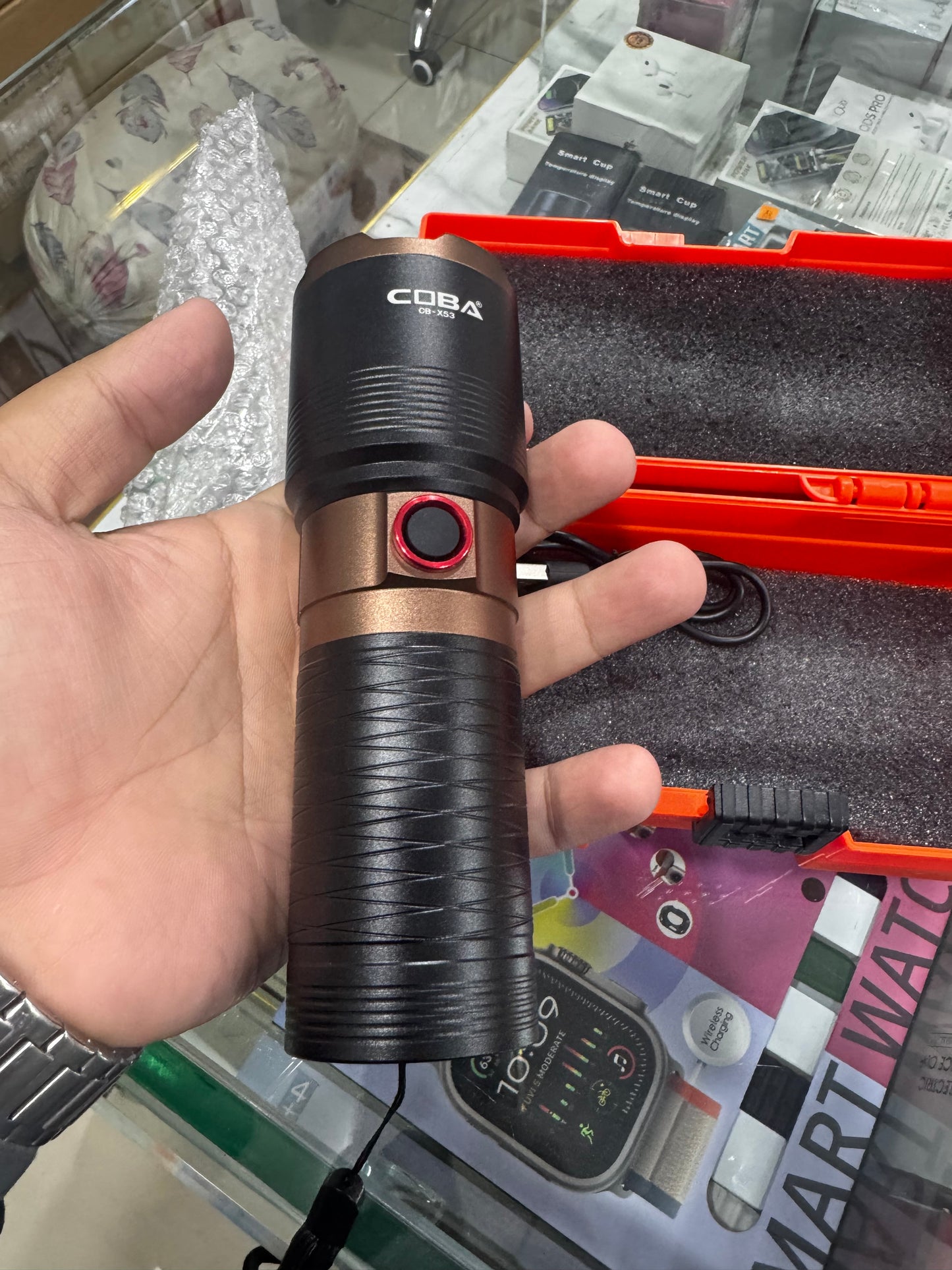 Coba usb charging light . Torch 1 km light range high Quality TG