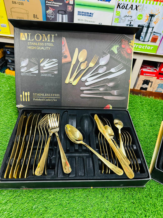 Imported golden luxury Cutlary set 24 pieces for 6 person