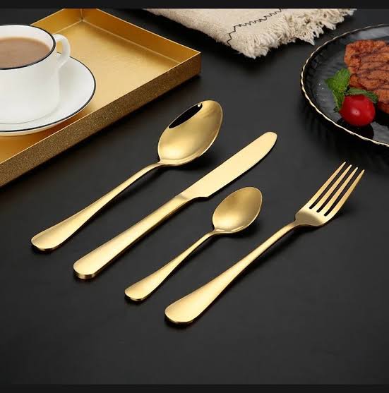 Imported golden luxury Cutlary set 24 pieces for 6 person