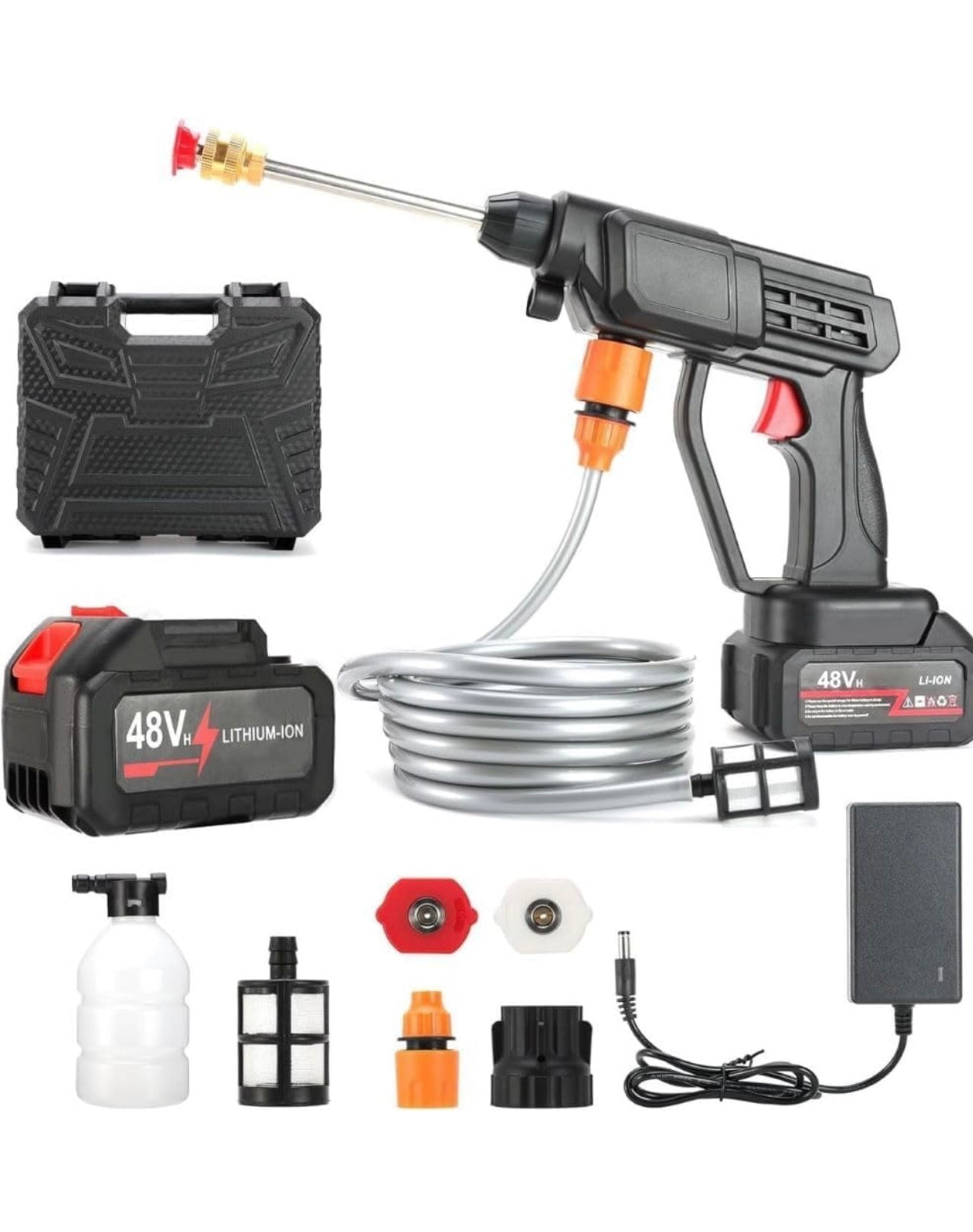 Lott imported Rechargeable Car washer Solar washer . Garding 48 v 2 lethium Battry .