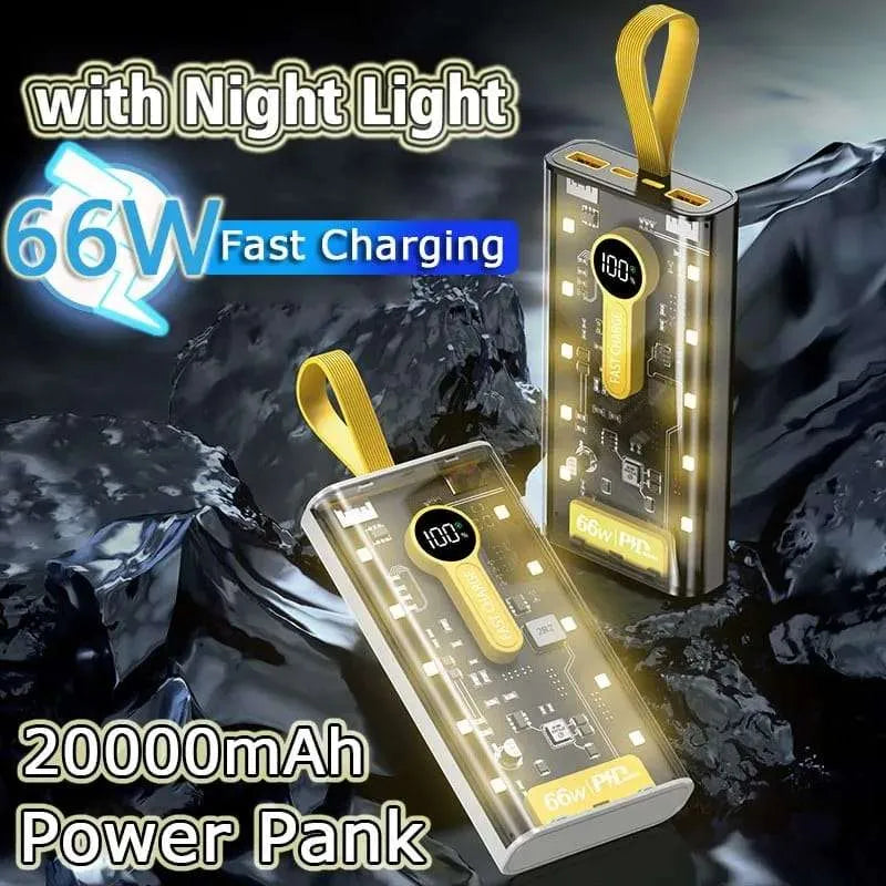 20000mah Power Bank 66W Super Fast Charging PD Power bank with Night Light.