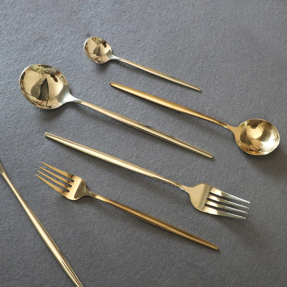 Lot Imported 24 Piece Golden  Cutlery set premium Quality